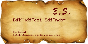 Bánóczi Sándor névjegykártya
