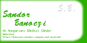 sandor banoczi business card